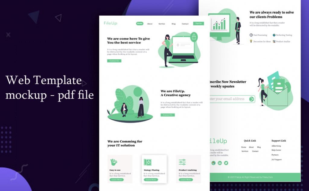 Fileup web template landing page free download