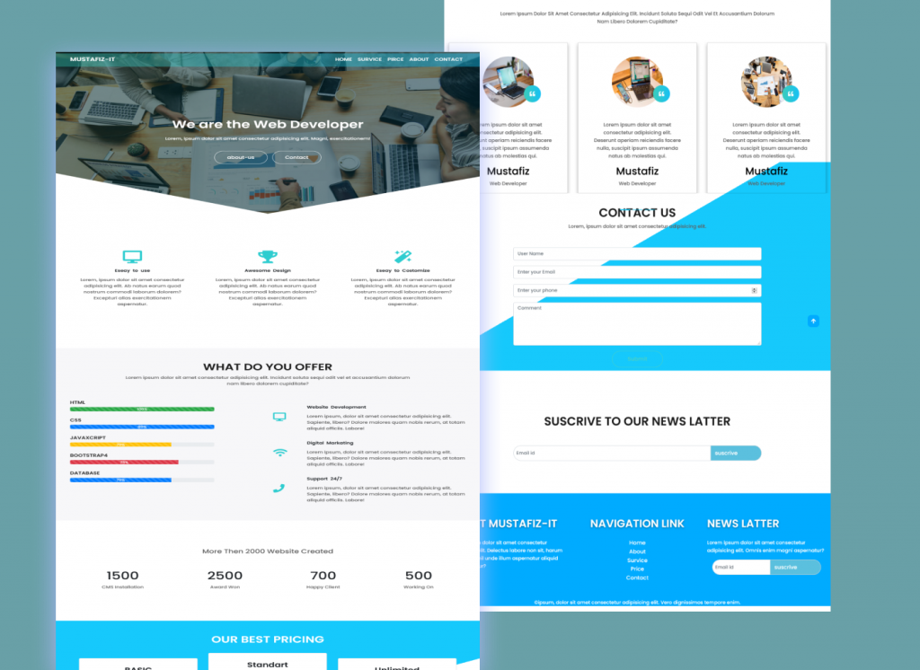 Portfolio Landing Page-  Portfolio landing page design create and get free