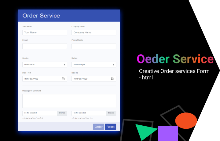 Creative order service form