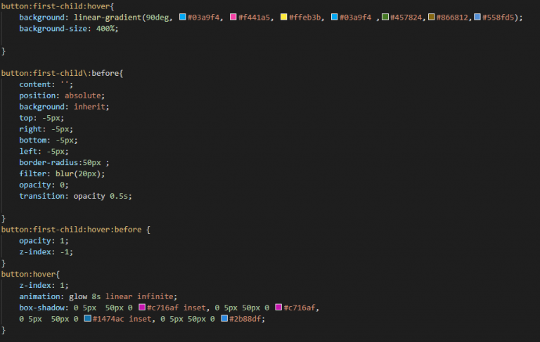 Neon Light Button Animation Hover Effect get source code - Fileky