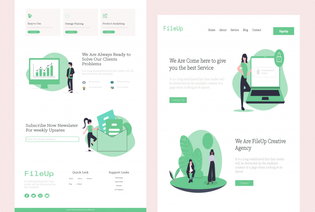 Fileup HTML Page Template Free Download Template for online business