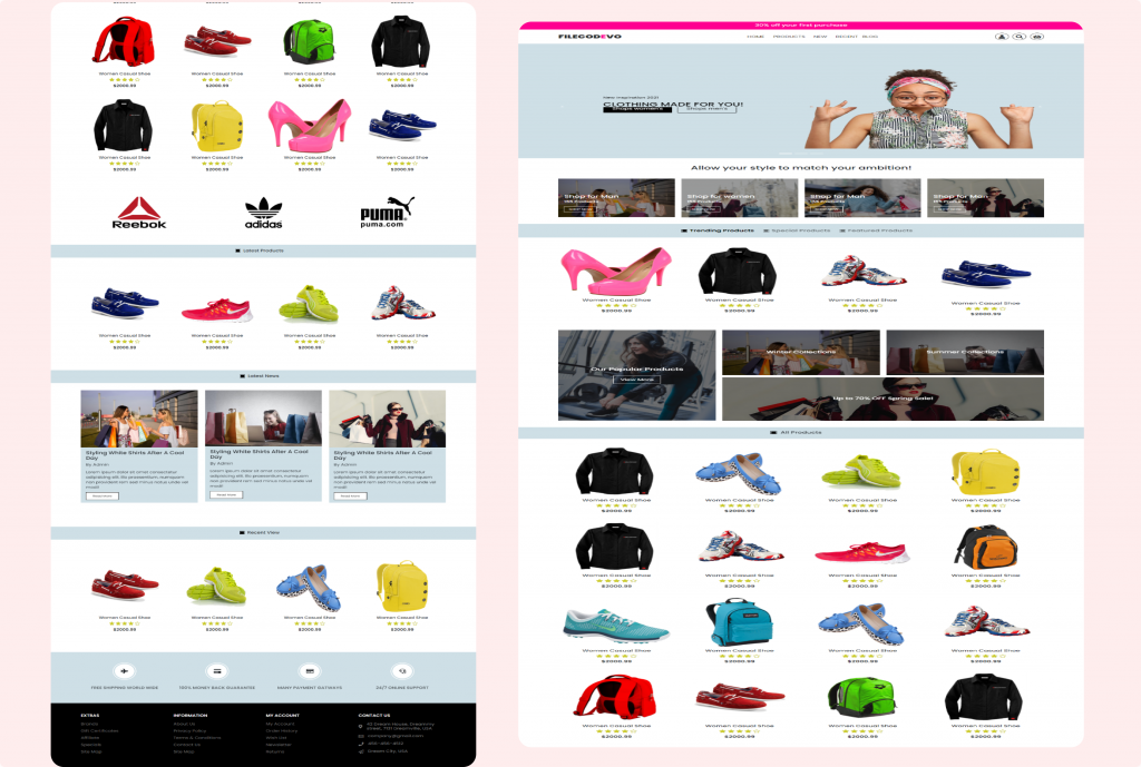 Filecodevo E-commerce Template design For Your Business